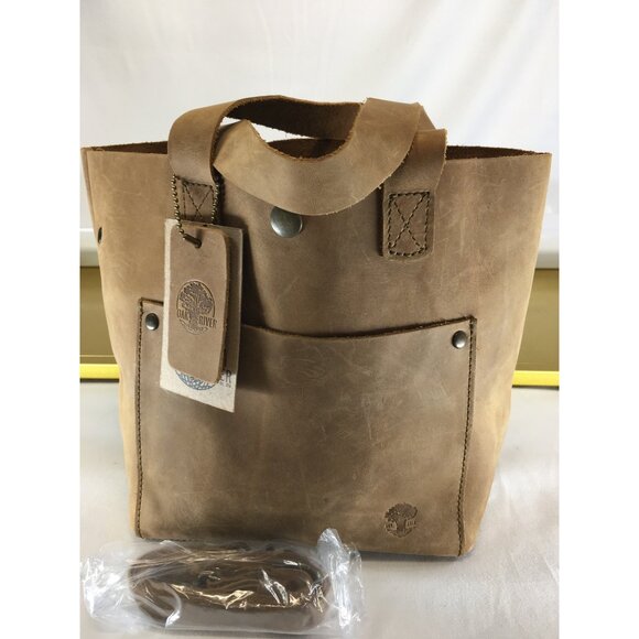 Oak River Tote Shoulder Bag Leather Brown with Detachable Strap - NWT - Picture 1 of 16